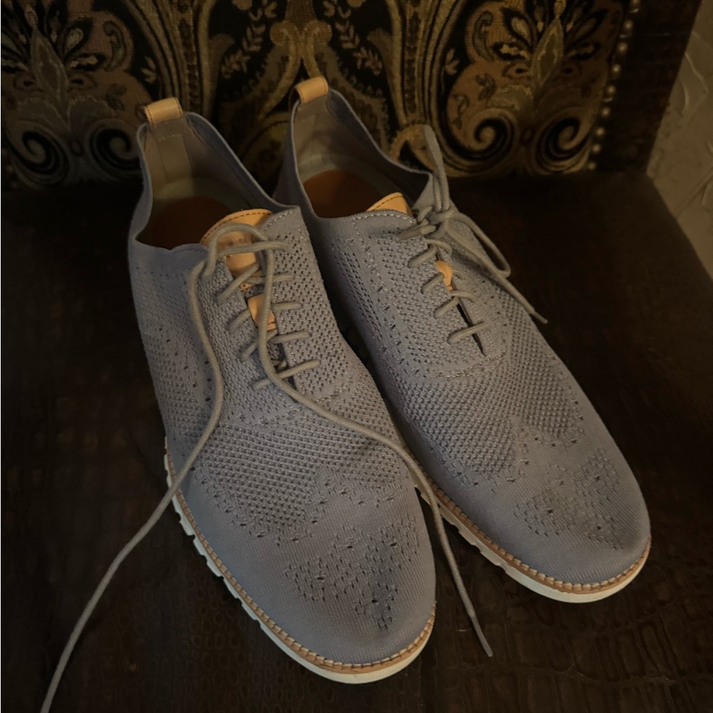 Cole Haan Gray Knit Oxfords